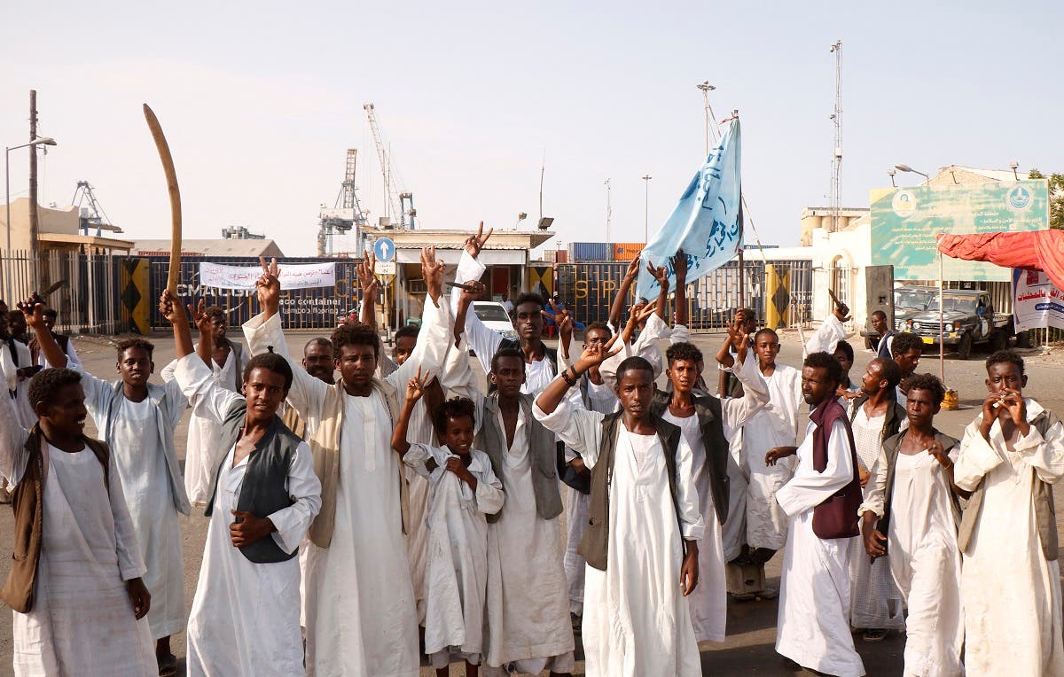 من احتجاج سابق في شرق السودان في سبتمبر الماضي (أرشيفية)